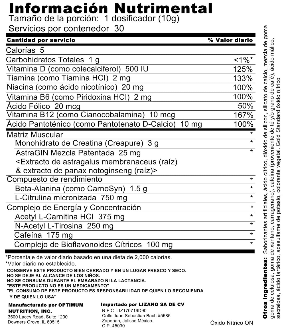 Gold Standard PRE-WORKOUT